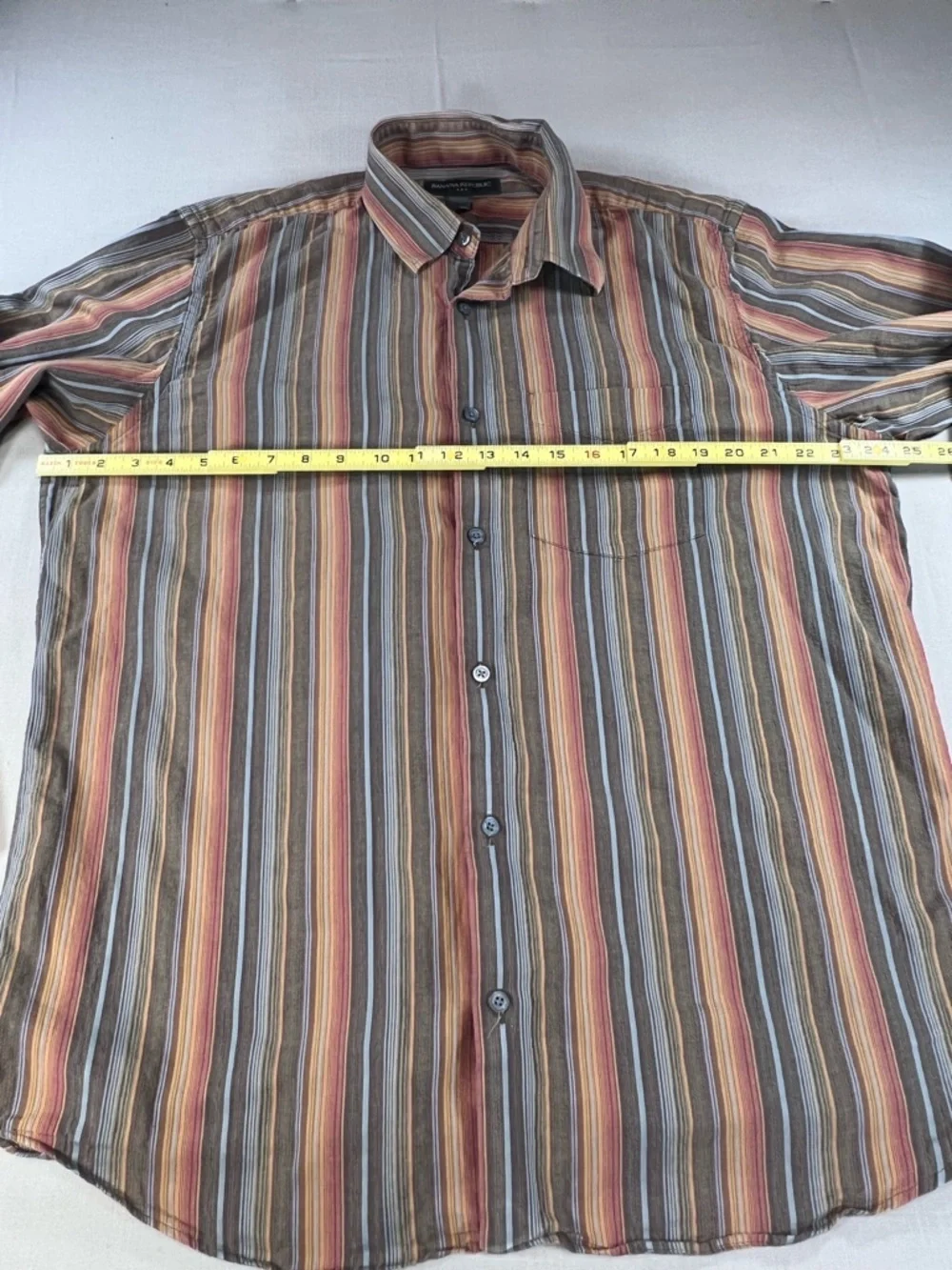 Banana Republic Men’s L Multi Stripe Long Sleeve Button Down 100% Cotton Shirt